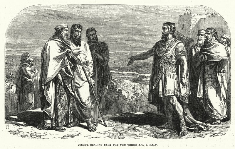 Josué renvoyant les deux tribus et demie (gravure) - English School