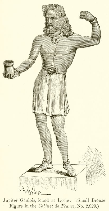 Jupiter Gaulois trouvé à Lyon. (Petite figure en bronze du Cabinet de France, n° 2 929) (gravure) - English School