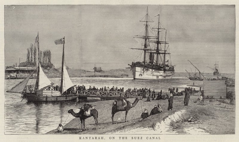 Kantarah, sur le canal de Suez (gravure) - English School
