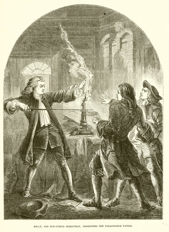 Kelly, le clergyman non-jureur, détruisant les papiers de trahison - English School