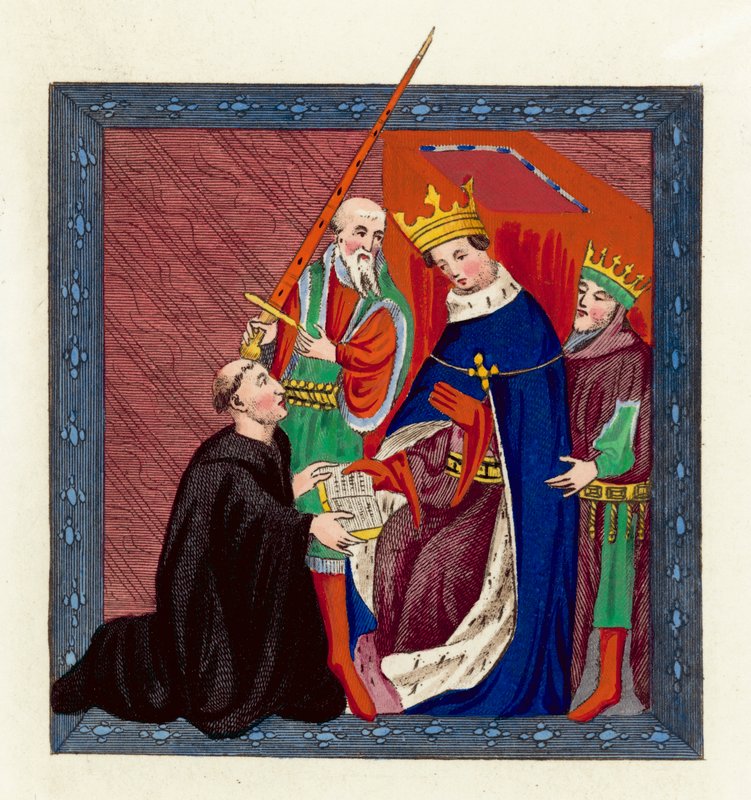 Le roi Henri VI et John Lydgate - English School