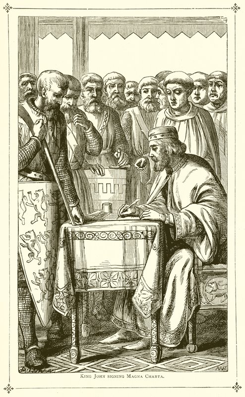 Le Roi Jean signant la Magna Carta - English School
