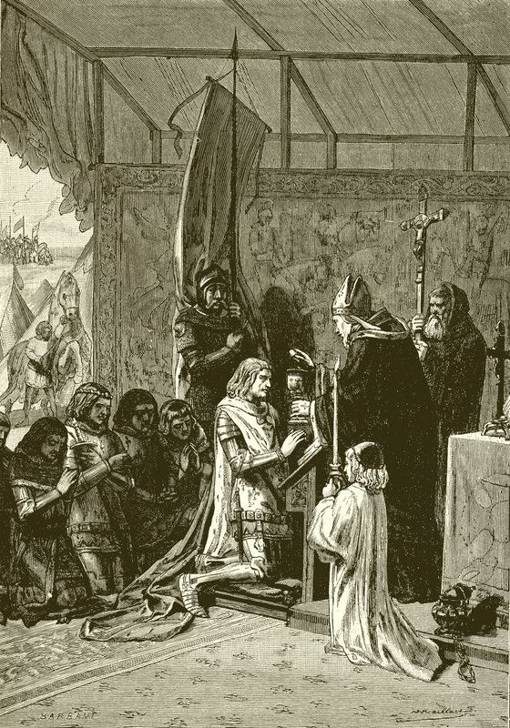 Le roi Jean prenant la communion avant la bataille de Poitiers - English School