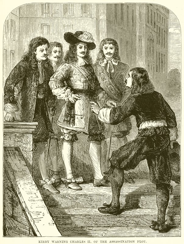 Kirby avertissant Charles II du complot d