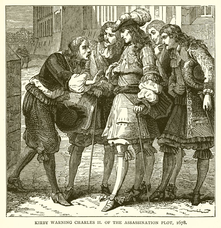 Kirby avertissant Charles II du complot d