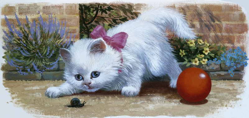 Chaton avec escargot et balle - English School