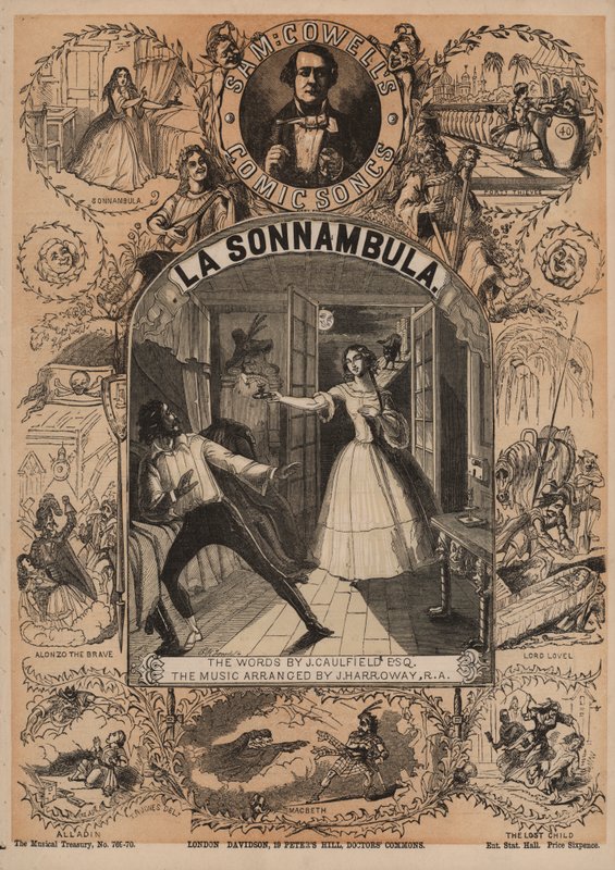 La Sonnambula, une des chansons comiques de Sam Cowell - English School