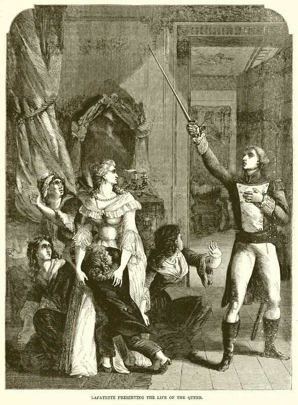 Lafayette préservant la vie de la reine - English School