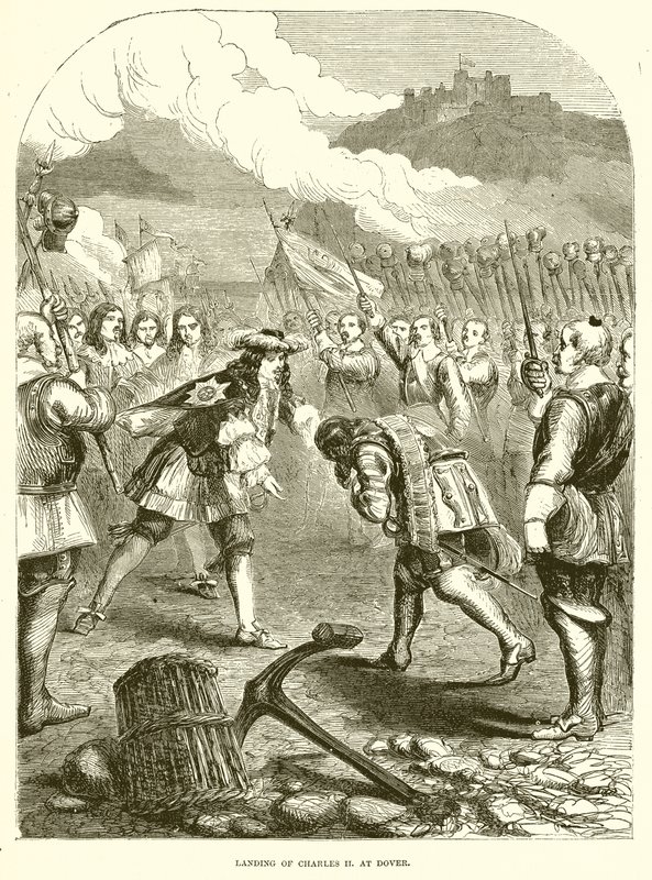 Débarquement de Charles II à Douvres - English School