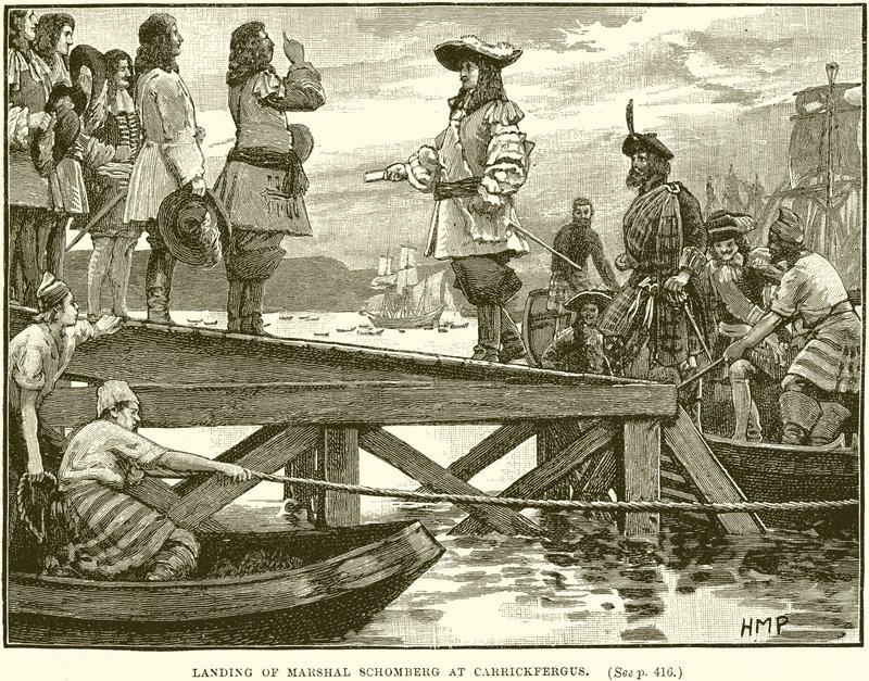 Débarquement du maréchal Schomberg à Carrickfergus - English School