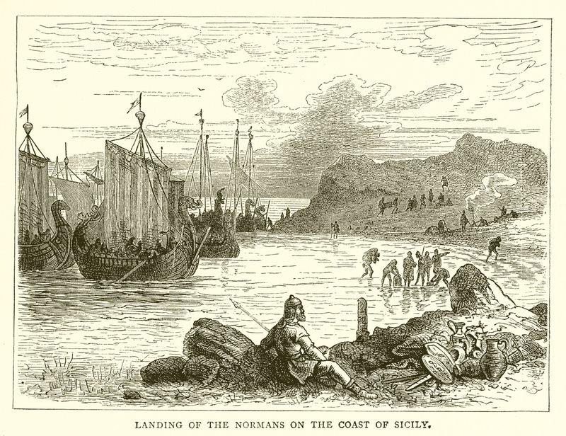 Débarquement des Normands sur la côte de Sicile - English School