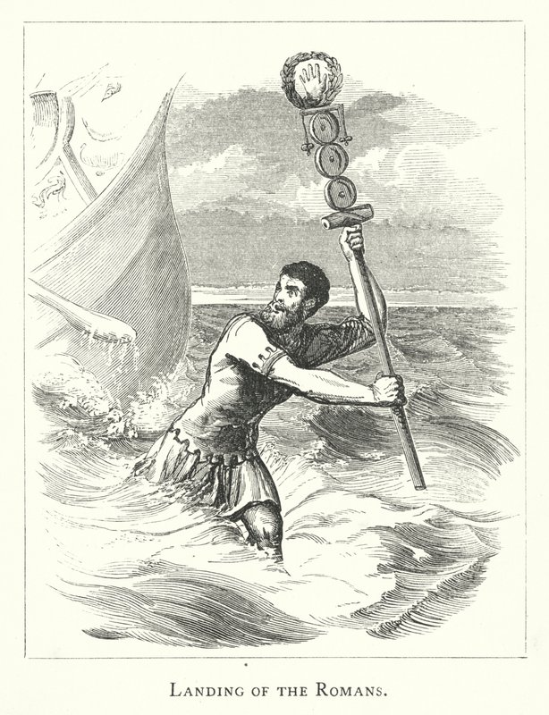 Débarquement des Romains (gravure) - English School