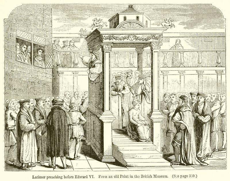 Latimer prêchant devant Édouard VI - English School
