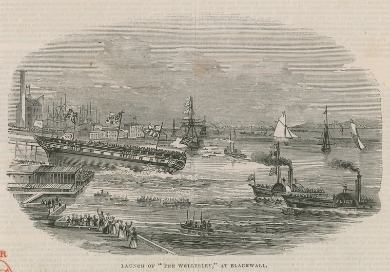 Lancement du Wellesley à Blackwall - English School