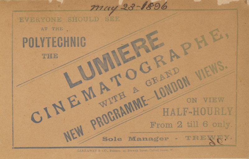 Prospectus publicitaire pour le Cinématographe Lumière - English School