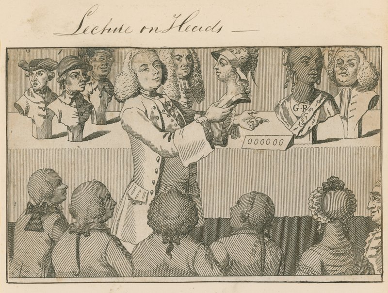 Conférence sur les têtes, à la Long Room, en face de Sadlers Wells, le 20 juin 1765 - English School