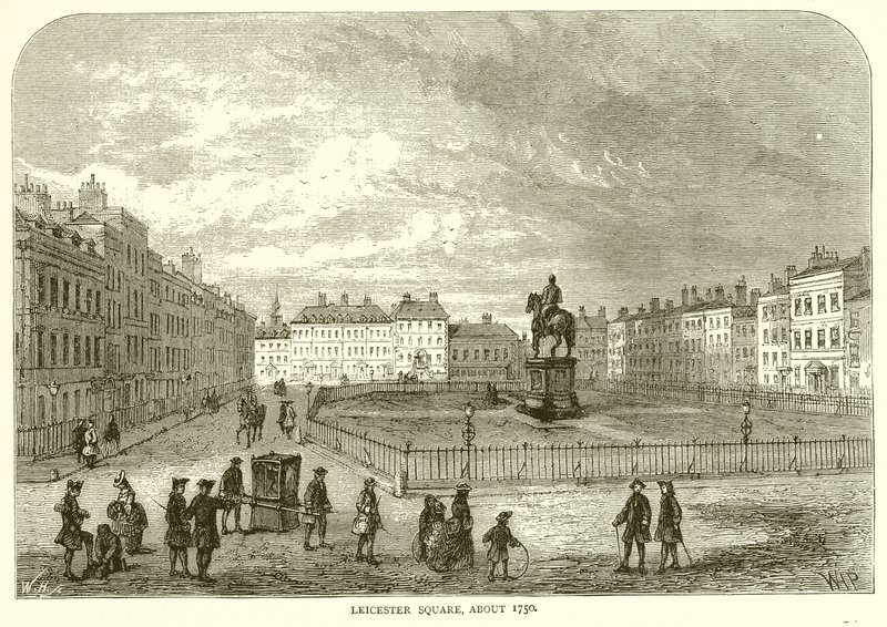 Leicester Square, vers 1750 - English School