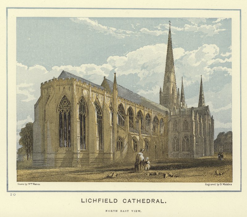 Cathédrale de Lichfield, vue nord-est - English School