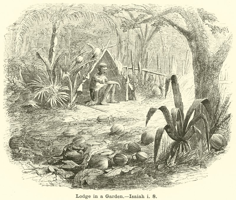 Loge dans un jardin, Isaïe, i, 8 - English School