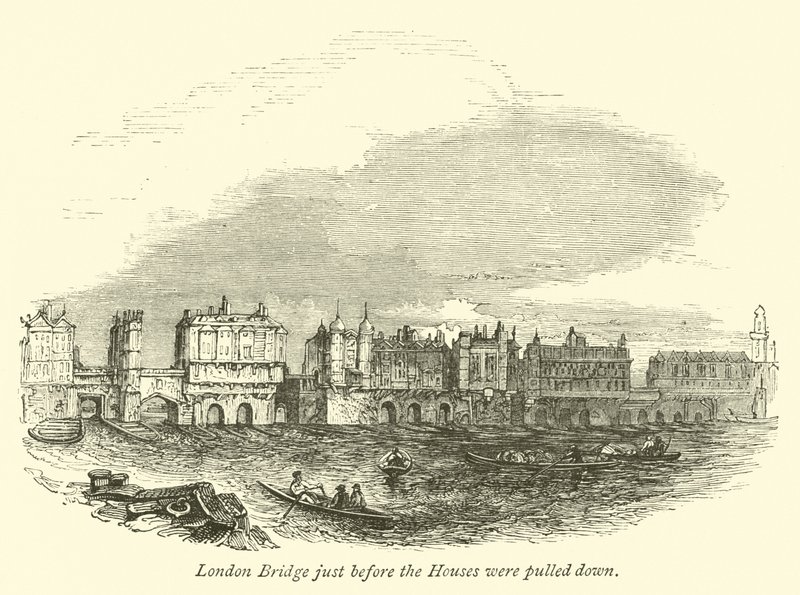 Pont de Londres juste avant la démolition des maisons - English School