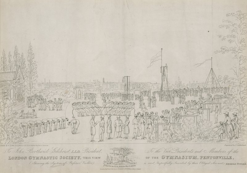 Société de gymnastique de Londres, vue du gymnase, Pentonville - English School