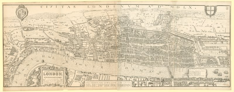 Londres sous le règne de la reine Élisabeth I, fac-similé de la carte d