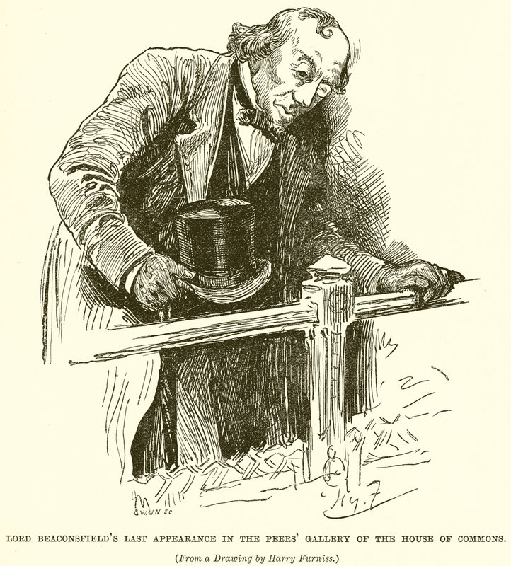 Dernière Apparition de Lord Beaconsfield dans la Galerie des Pairs de la Chambre des Communes - English School