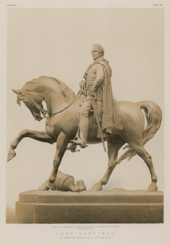 Lord Hardinge, une statue en bronze par J H Foley, R A (chromolitho) - English School