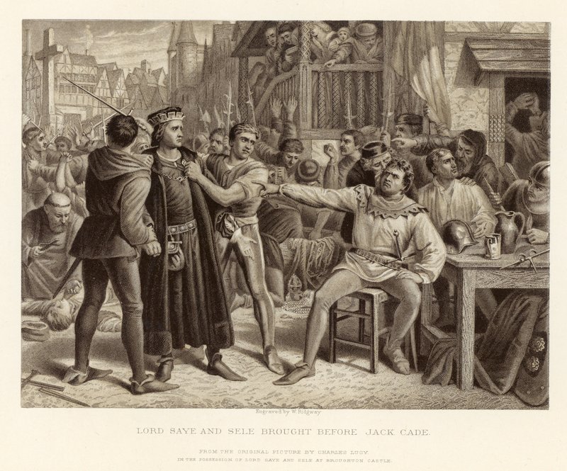 Lord Saye et Sele amené devant Jack Cade - English School