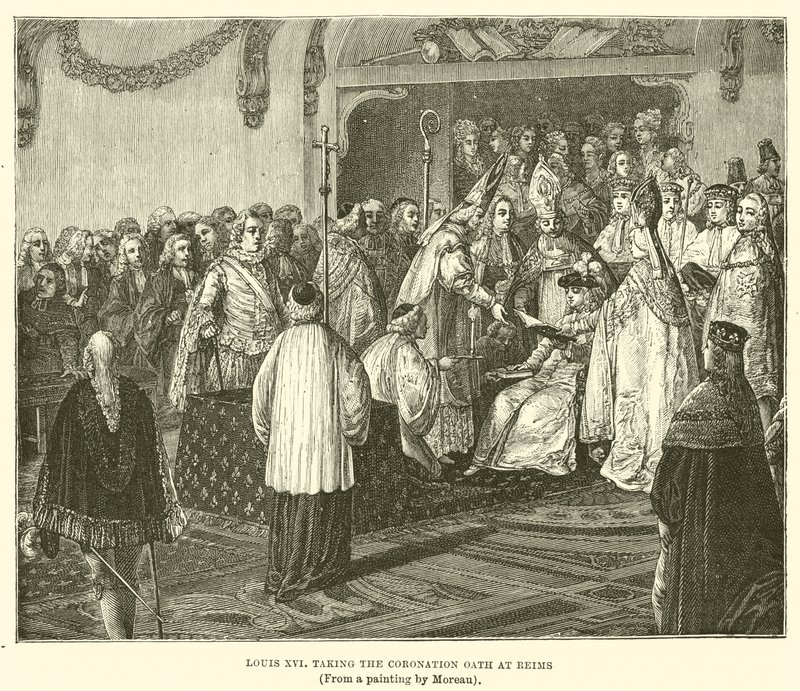 Louis XVI prêtant le serment du couronnement à Reims - English School