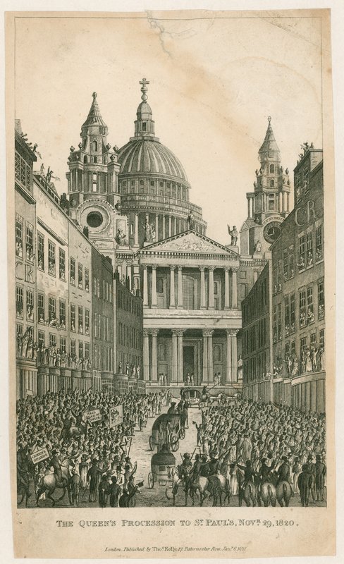 Ludgate Hill. La procession de la reine à Saint-Paul, 29 novembre 1820 - English School