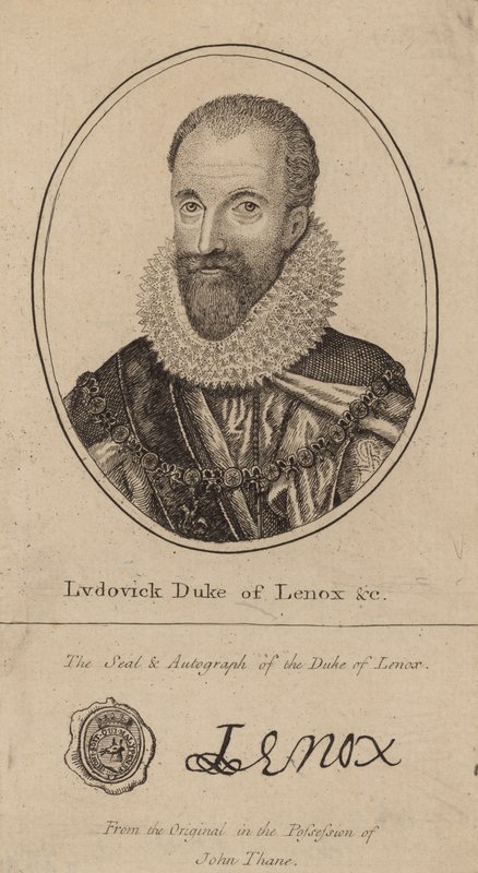 Ludovick Duc de Lenox; portrait et autographe - English School
