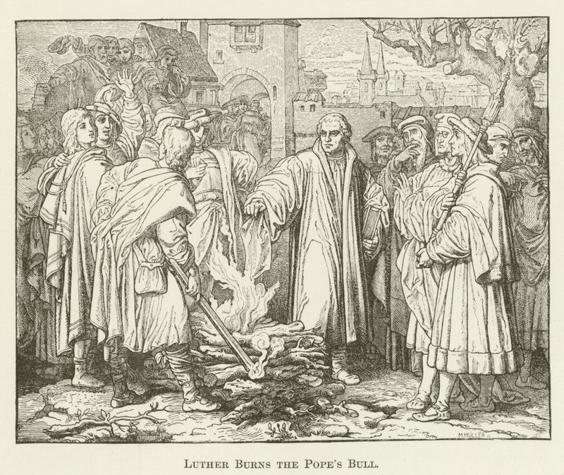 Luther brûle la bulle papale - English School