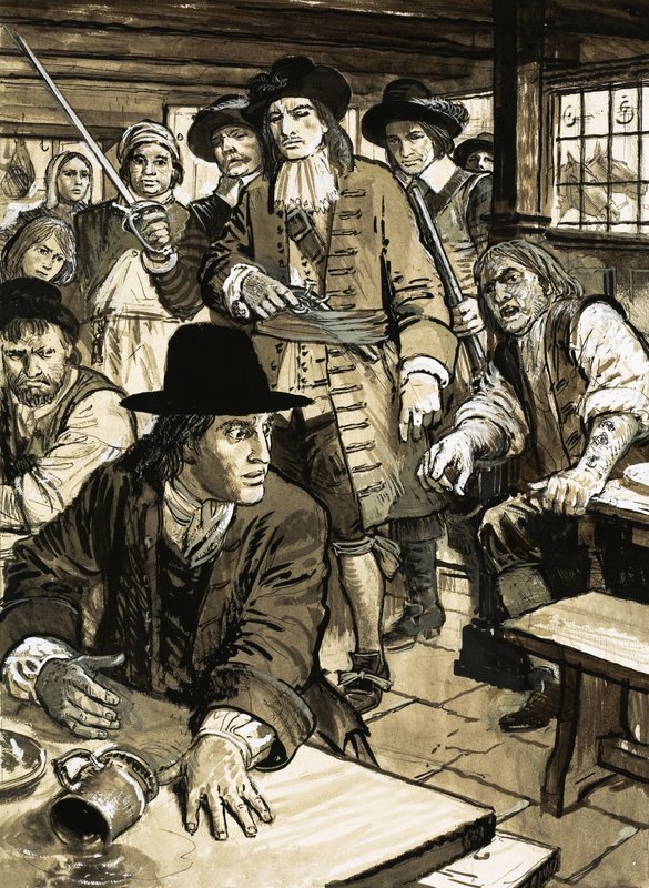 Un homme attrapé dans un pub - English School