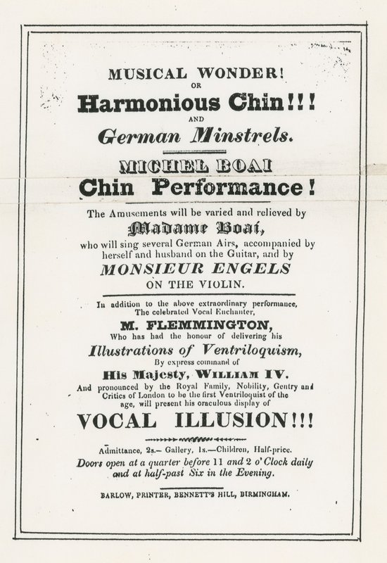 Homme au menton enclume. Publicité - English School