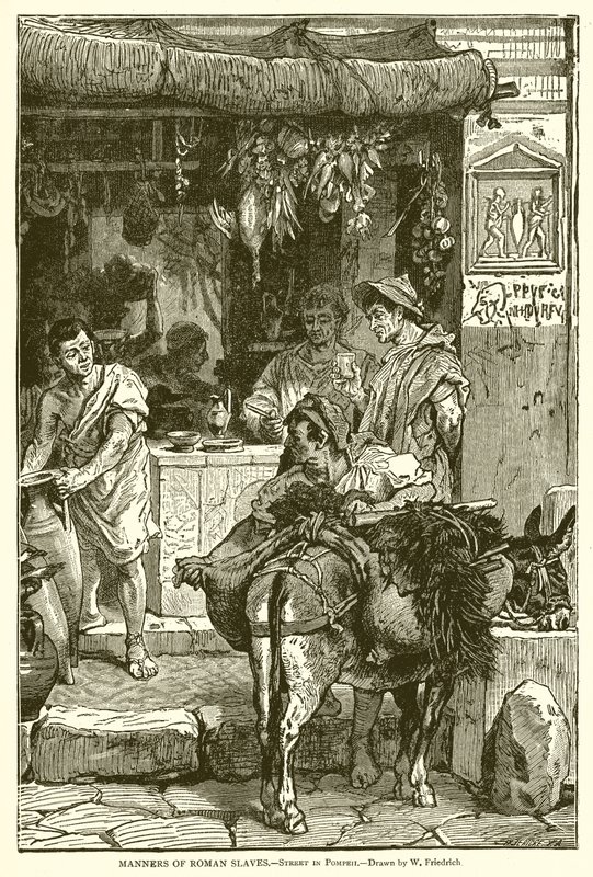 Mœurs des esclaves romains. Rue à Pompéi - English School