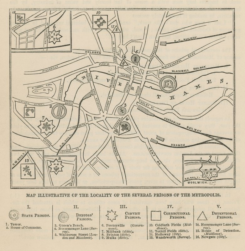 Carte des prisons de Londres - English School
