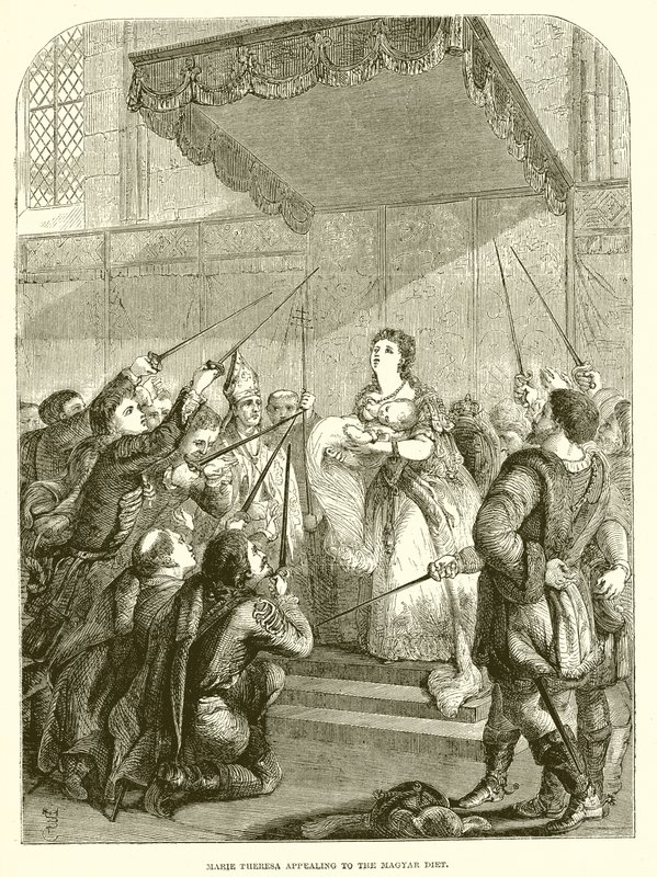 Marie-Thérèse faisant appel à la Diète magyare - English School