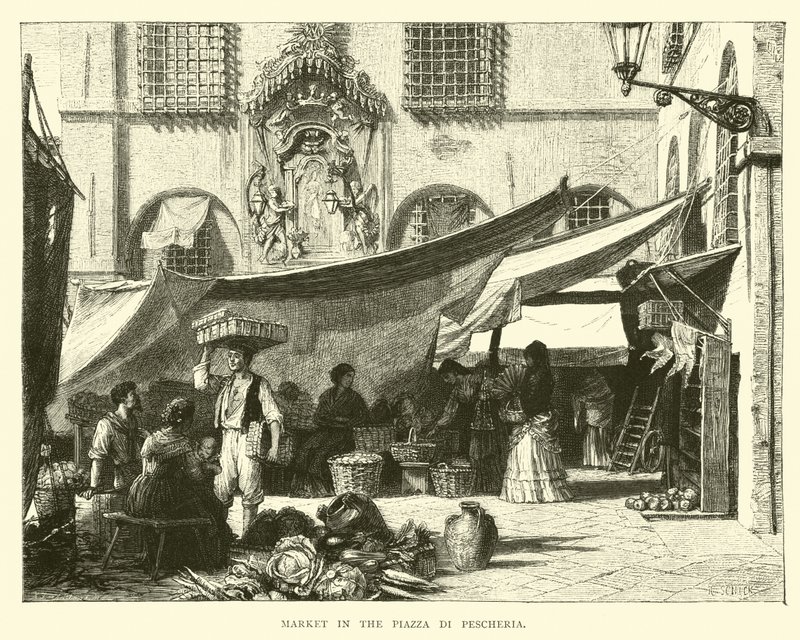 Marché sur la Piazza di Pescheria - English School