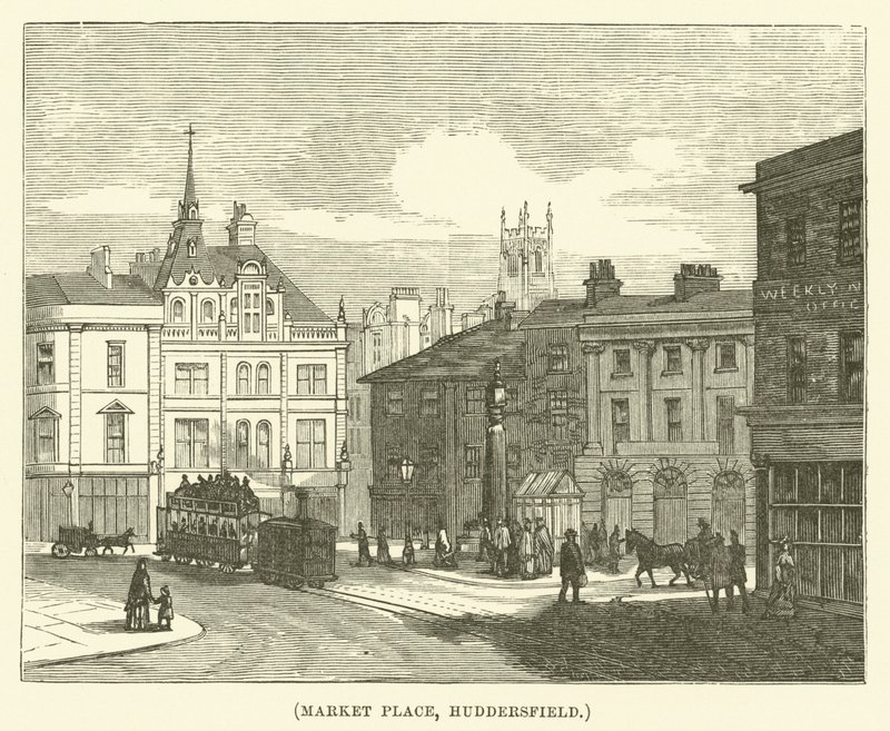 Place du marché, Huddersfield (gravure) - English School