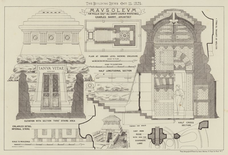 Mausolée, pour W. Ellis Esquire, église All Saints, Whitstable (gravure) - English School