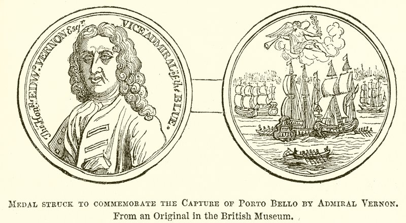 Médaille frappée pour commémorer la capture de Porto Bello par l