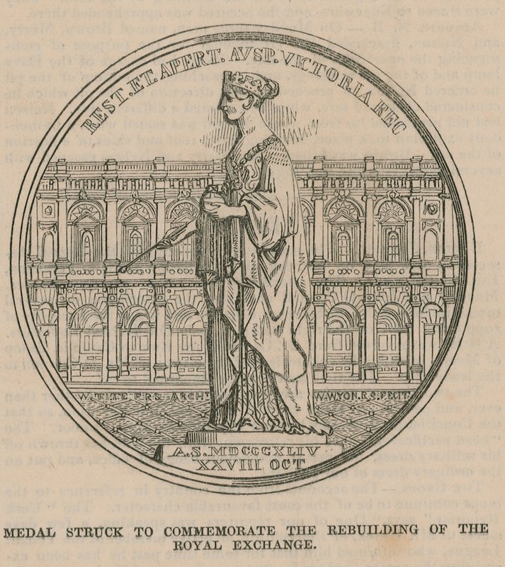 Médaille frappée pour commémorer la reconstruction de la Bourse Royale - English School
