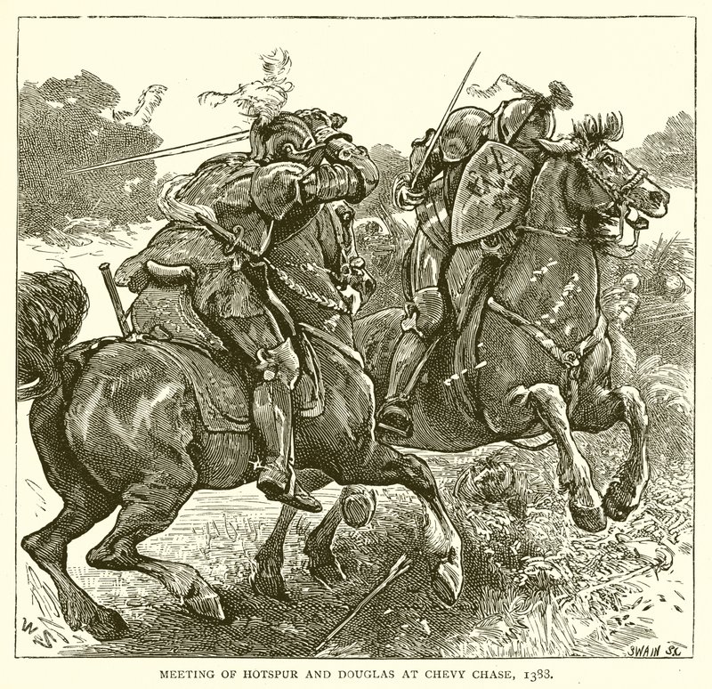 Rencontre de Hotspur et Douglas à Chevy Chase, 1388 - English School