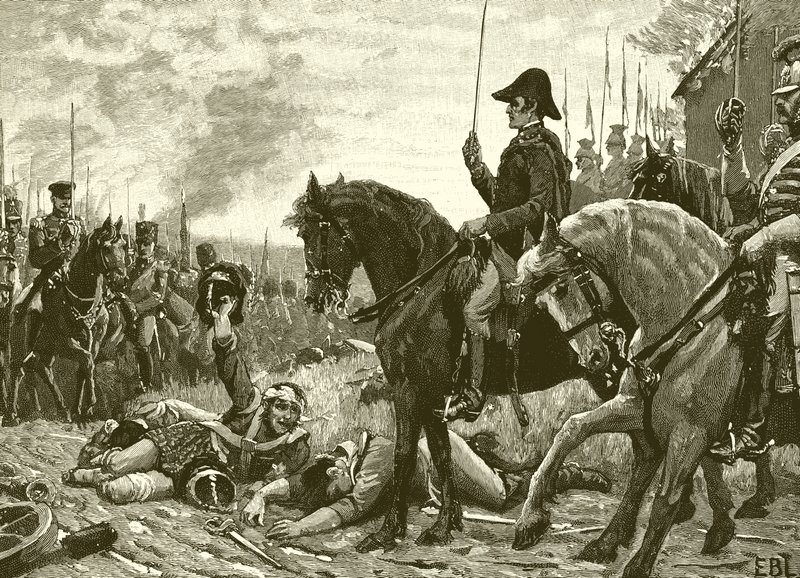 Rencontre de Wellington et Blücher après la bataille de Waterloo - English School