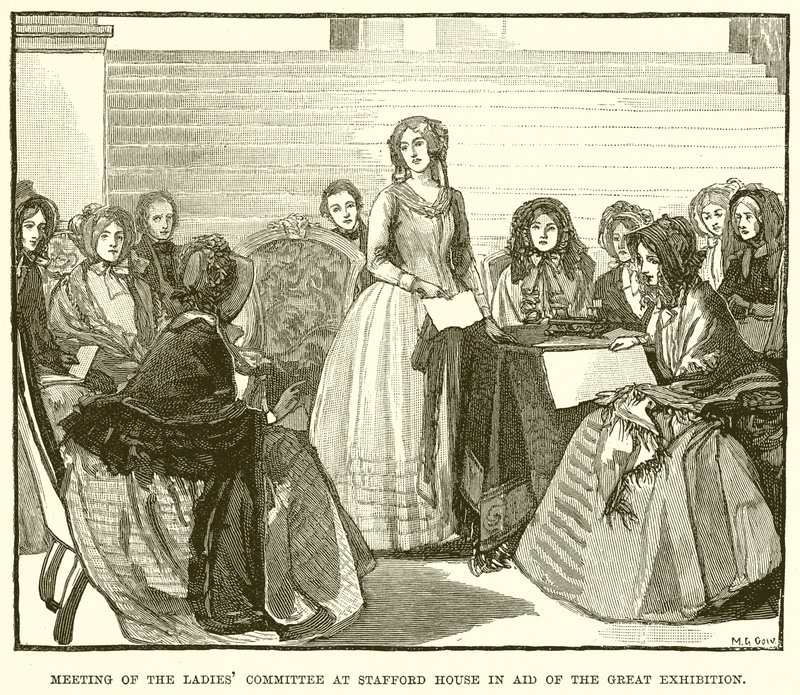 Réunion du comité des dames à Stafford House en aide à la Grande Exposition - English School