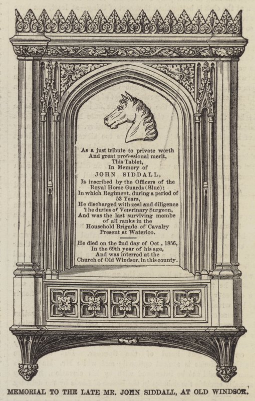 Mémorial du défunt M. John Siddall, à Old Windsor - English School