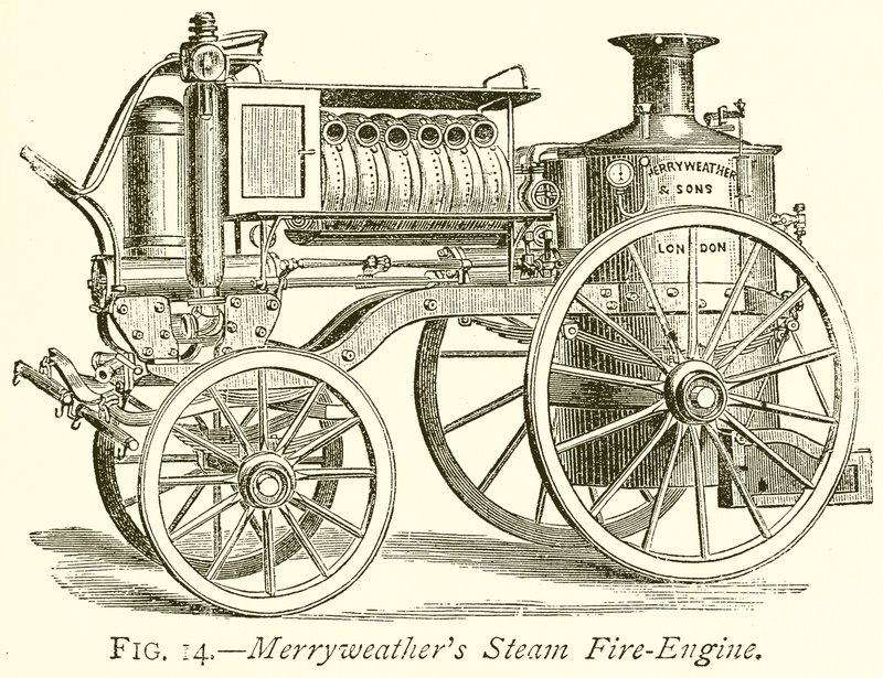 Merryweathers, machine à vapeur de pompiers - English School