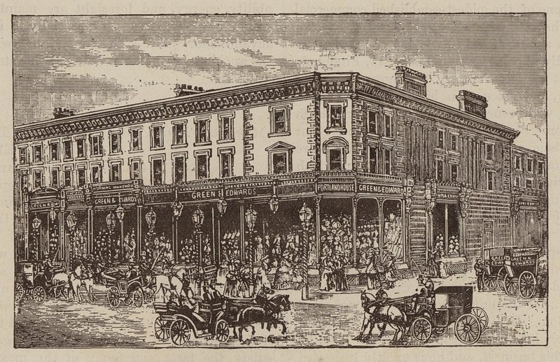 Messieurs Green et Edwards, Drapiers, Fournisseurs, etc., 2, 4, 6, 8 et 14, Circus Road, St John