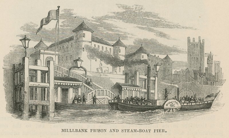 Prison de Millbank et embarcadère de bateaux à vapeur - English School